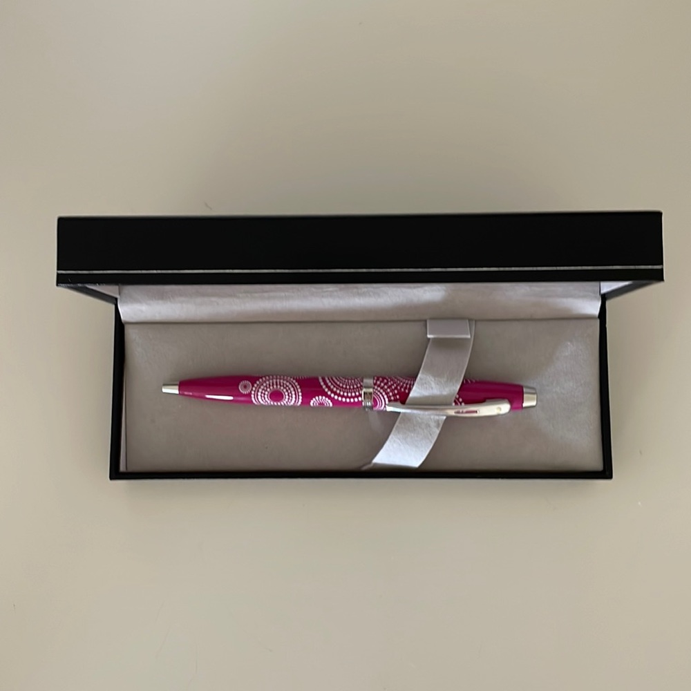NIB Sheaffer 100 Glossy Patterned Pink Ballpoint Pen
